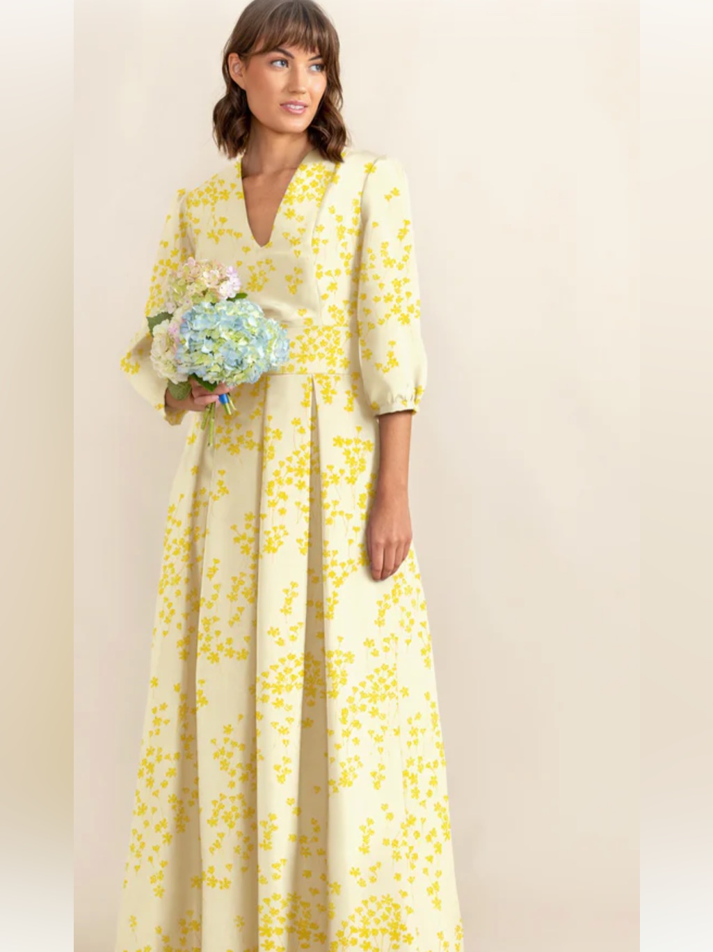 Lulakate Yellow Daisy Jacquard Loyla Top With Dalia Skirt